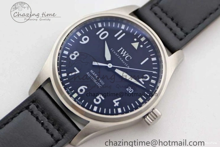 MIROTIME 0421 Vibrant Mark XVIII IW327001 SS M+F 1:1 Best Edition Black Dial on Black Leather Strap A 7055